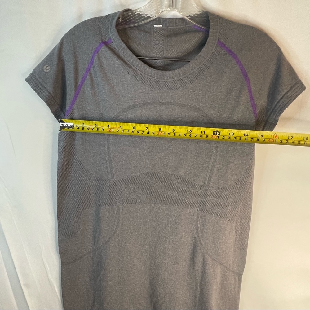 Grey and purple LULULEMON t shirt athletic shirt - Picture 10 of 12